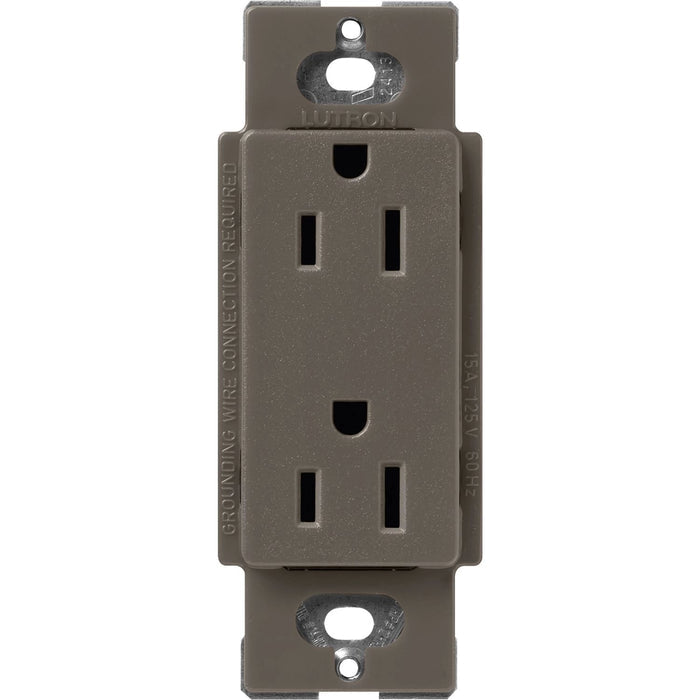 Lutron Claro 15 Amp Duplex Outlet, Truffle