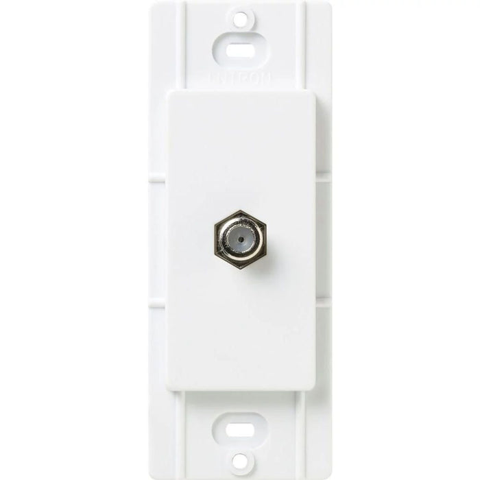 Lutron Claro Coaxial Cable Jack, Fits Decorator-Style Wall Plates, SC-CJ-SW, Snow White