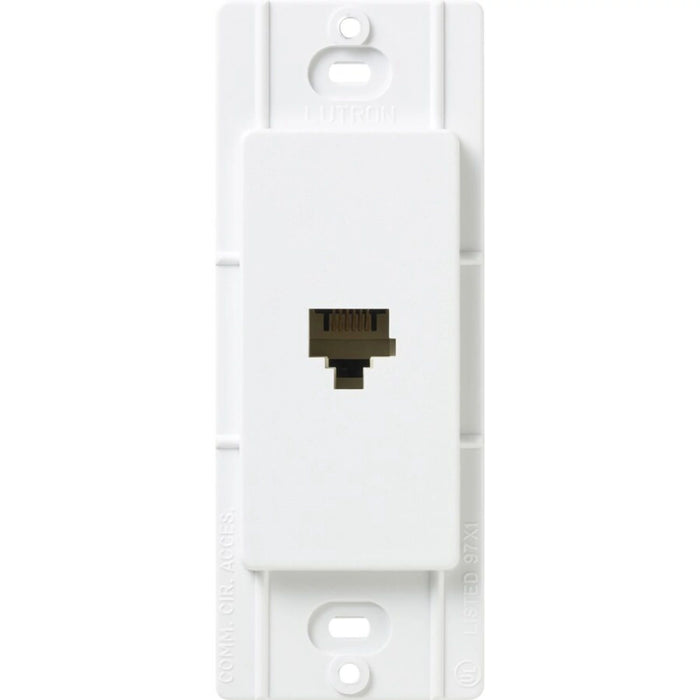 Lutron Claro Telephone Jack, Fits Decorator-Style Wall Plates, SC-PJ-SW, Snow White