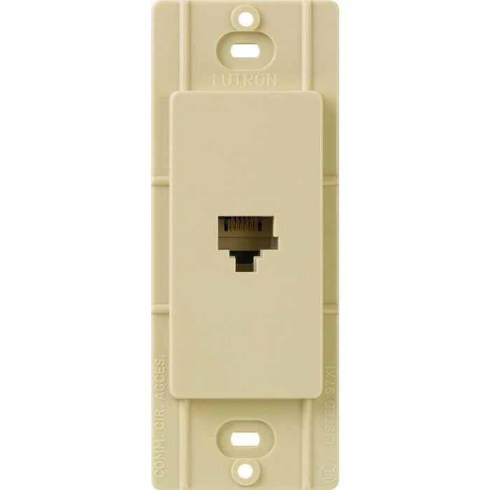 Claro single telephone jack, 6-conductor jack, RJ11 in ivory