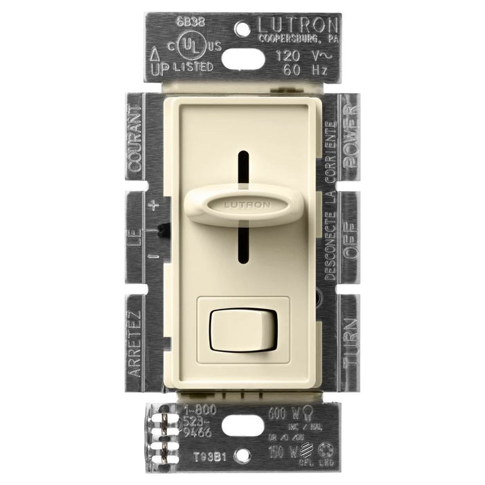 Skylark LED+ Dimmer for LED, halogen, and incandescent dimmable bulbs, uses LED Technology, clamshell packaging in almond, for Canada