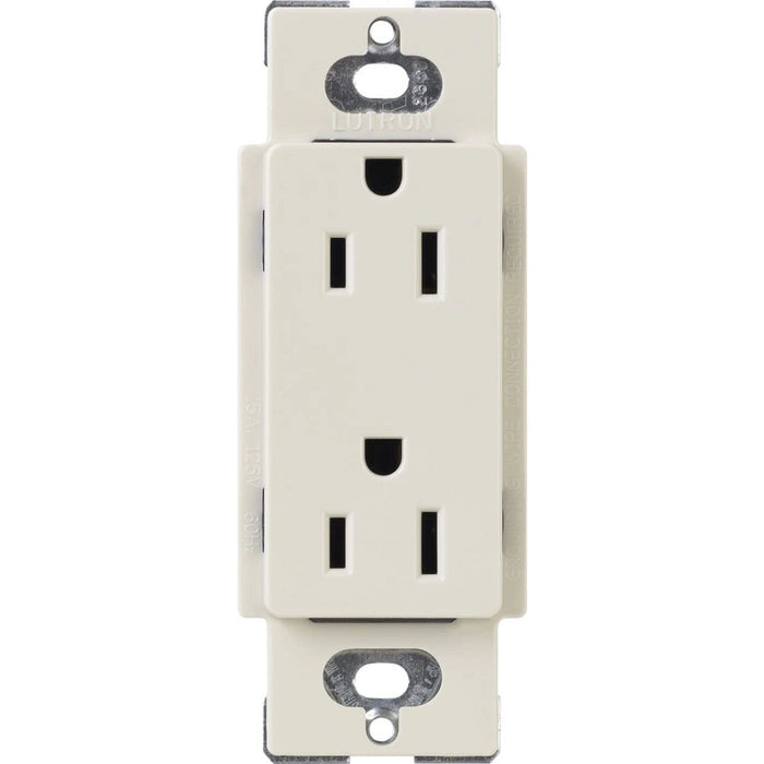 Lutron Claro Tamper-Resistant Duplex Receptacle, 15 Amp, Light Almond