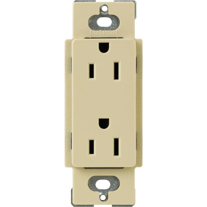 Lutron Claro Tamper-Resistant Duplex Receptacle, 15 Amp, Ivory