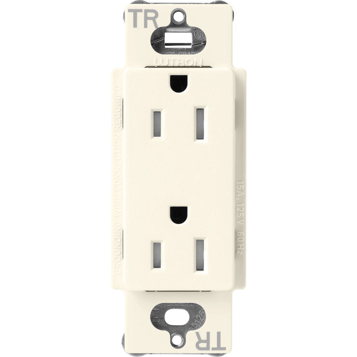 Lutron Claro Tamper-Resistant Duplex Receptacle, 15 Amp, Biscuit