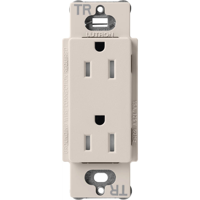 Lutron Claro Tamper-Resistant Duplex Receptacle, 15 Amp, Taupe