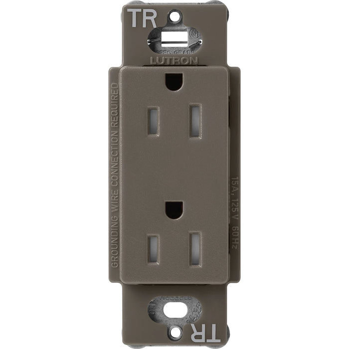 Lutron Claro Tamper-Resistant Duplex Receptacle, 15 Amp, Truffle