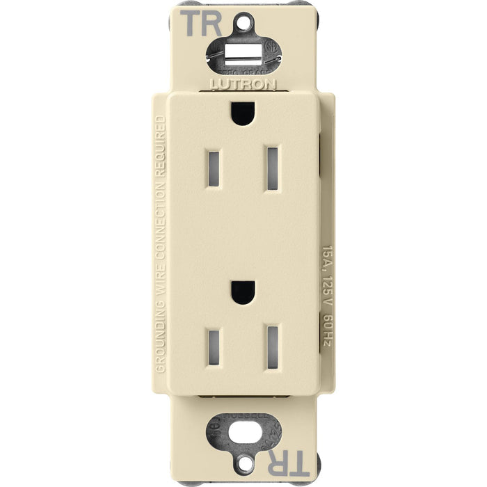 Lutron Claro Tamper-Resistant Duplex Receptacle, 15 Amp, Sand