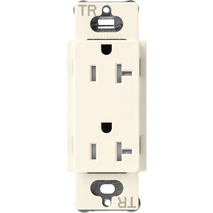 Lutron Claro Tamper-Resistant Duplex Receptacle, 20 Amp, Biscuit