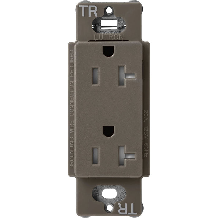 Lutron Claro Tamper-Resistant Duplex Receptacle, 20 Amp, Truffle