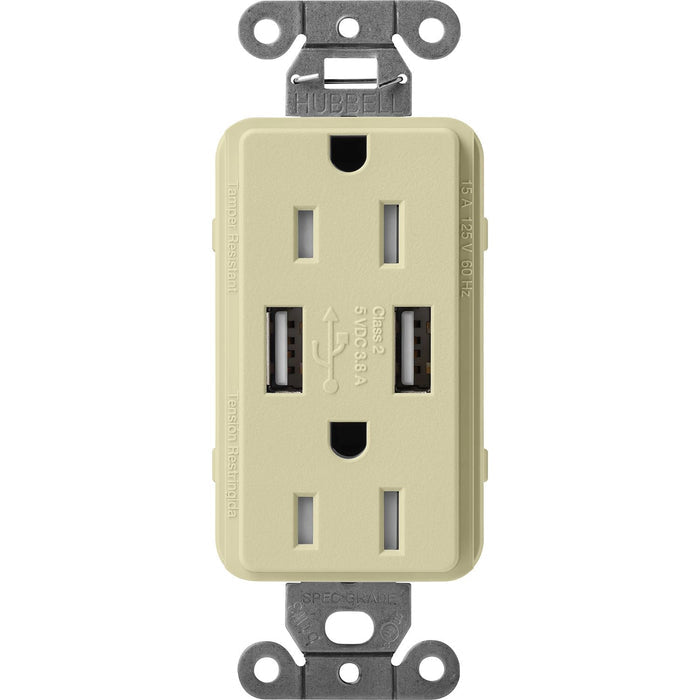 Lutron Claro USB Type A 2.0 Duplex Receptacle, 15 Amp, Sage