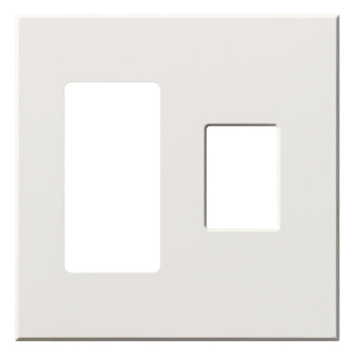 Lutron Vareo 2-Gang Wall Plate | 1 Accessory (Left) & 1 Dimmer (Right) | VWP-2RC