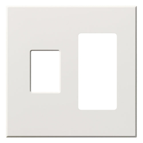 Lutron Vareo 2-Gang Wall Plate | 1 Dimmer (Left) & 1 Accessory (Right)|VWP-2CR