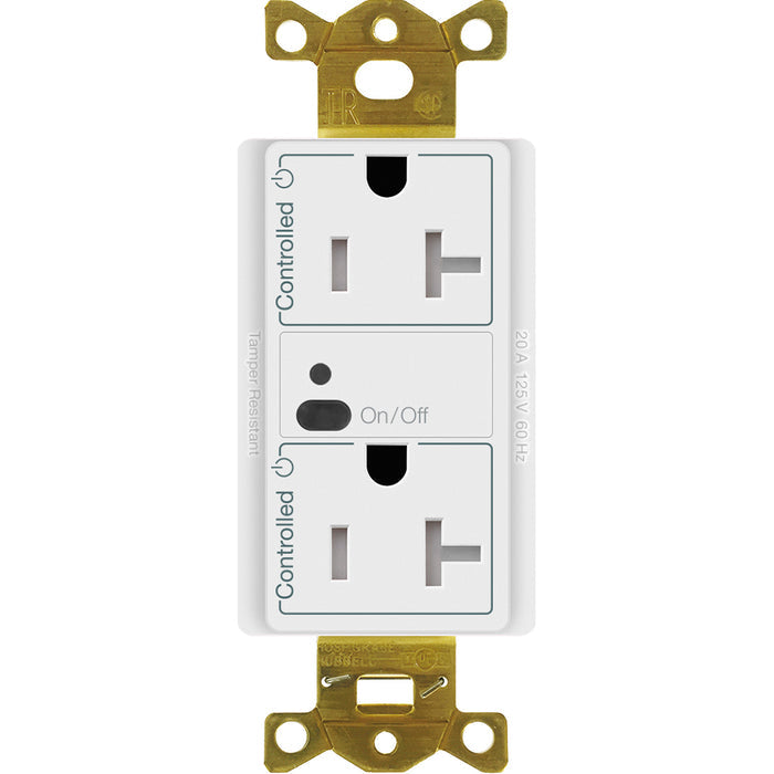 Lutron Vive Wireless Receptacle 20A Dual-Switching Duplex Tamper-Resistant | CAR2S-20-DTR