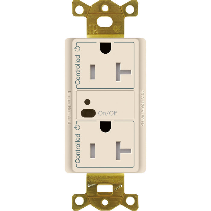 Lutron Vive Wireless Receptacle 20A Dual-Switching Duplex Tamper-Resistant | CAR2S-20-DTR