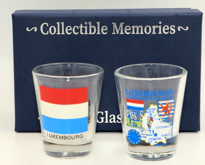 Luxembourg Souvenir Boxed Shot Glass Set (Set of 2)