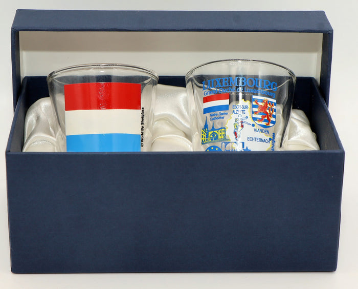 Luxembourg Souvenir Boxed Shot Glass Set (Set of 2)