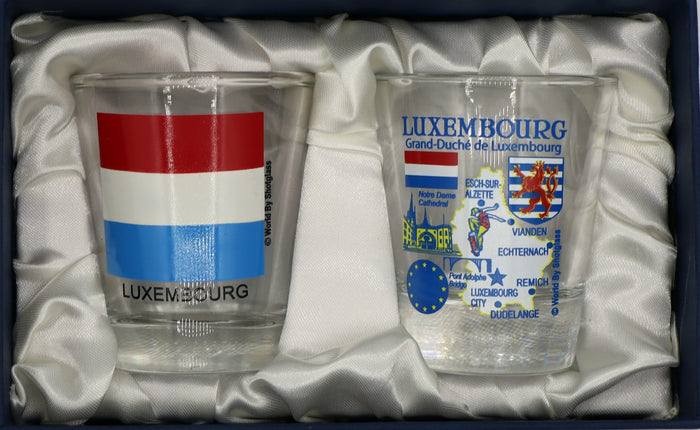 Luxembourg Souvenir Boxed Shot Glass Set (Set of 2)