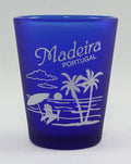 Madeira Portugal Cobalt Blue Frosted Shot Glass