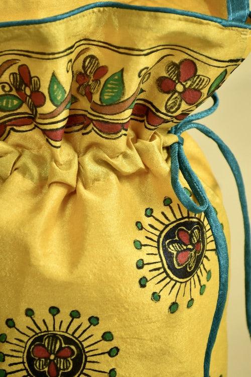 Madhubani Handpainted Silk Potli