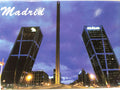Madrid Spain Gate Of Europe Towers Fridge Collector's Souvenir Magnet 2.5 inches X 3.5 inches