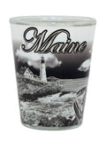 Maine B & W With Silver Skyline Shot Glass