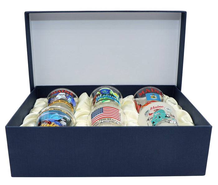 Maine United States USA Souvenir Boxed Shot Glass Set (Set of 6)