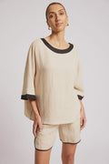 Maris Relaxed Splice Top Tusk / Black