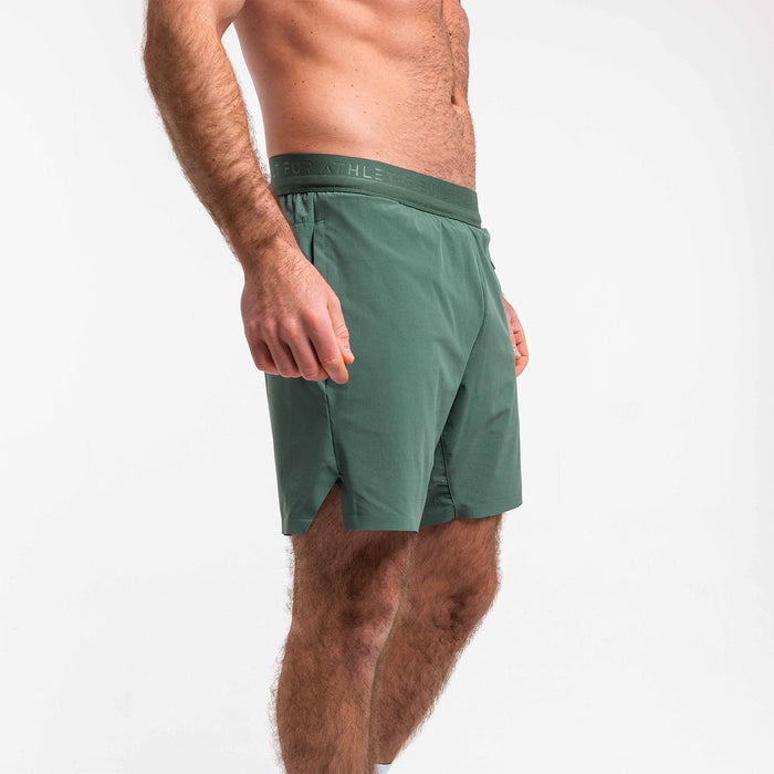 Men's Washed Green 2-in-1 Training Shorts