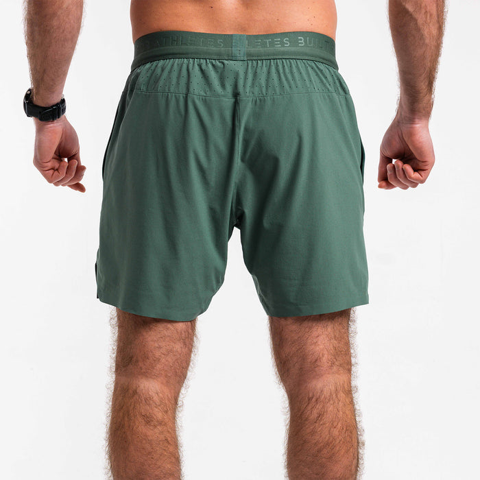 Men's Washed Green 2-in-1 Training Shorts
