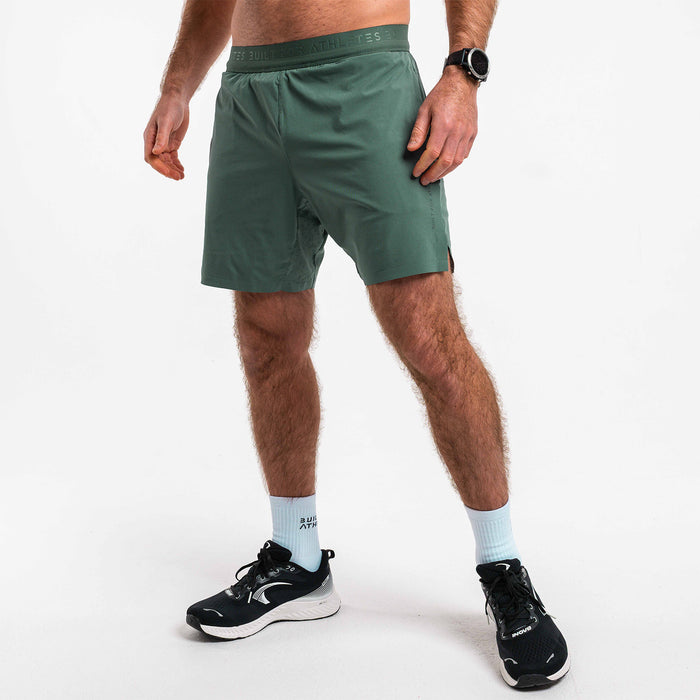 Men's Washed Green 2-in-1 Training Shorts