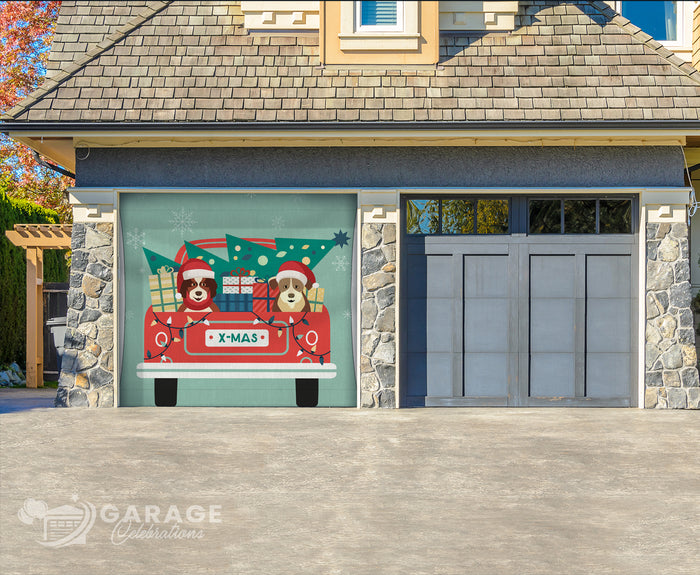 Merry Xmas | 1-Car Garage Door Cover
