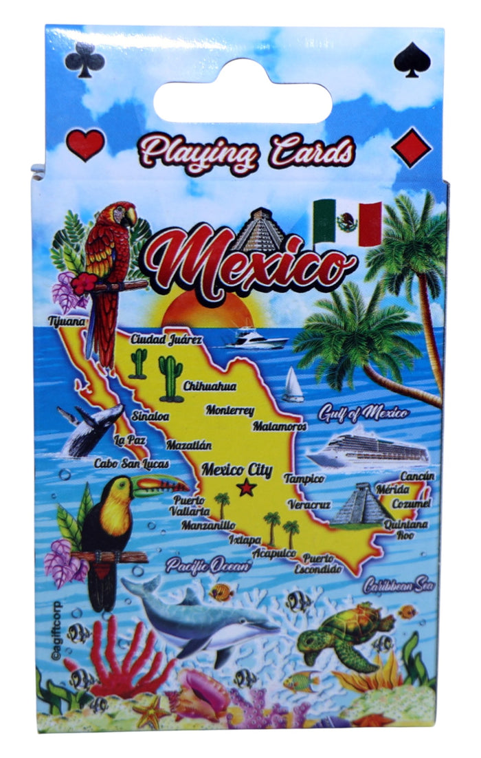 Mexico Map Collectible Souvenir Playing Cards with Header