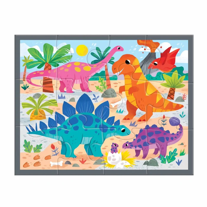 Mighty Dinosaurs Pouch Puzzle 12pc