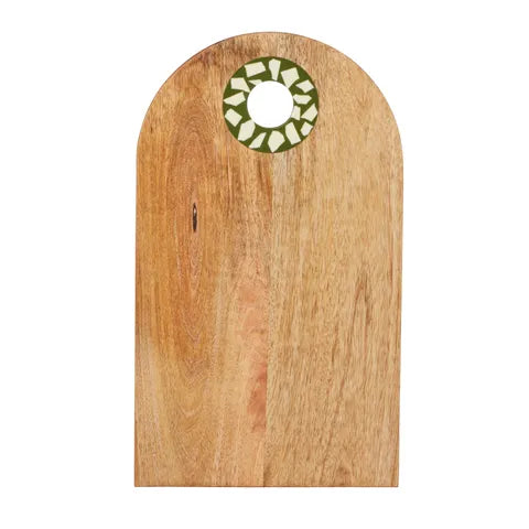 Mila Wood Serving Board Olive/Ivory