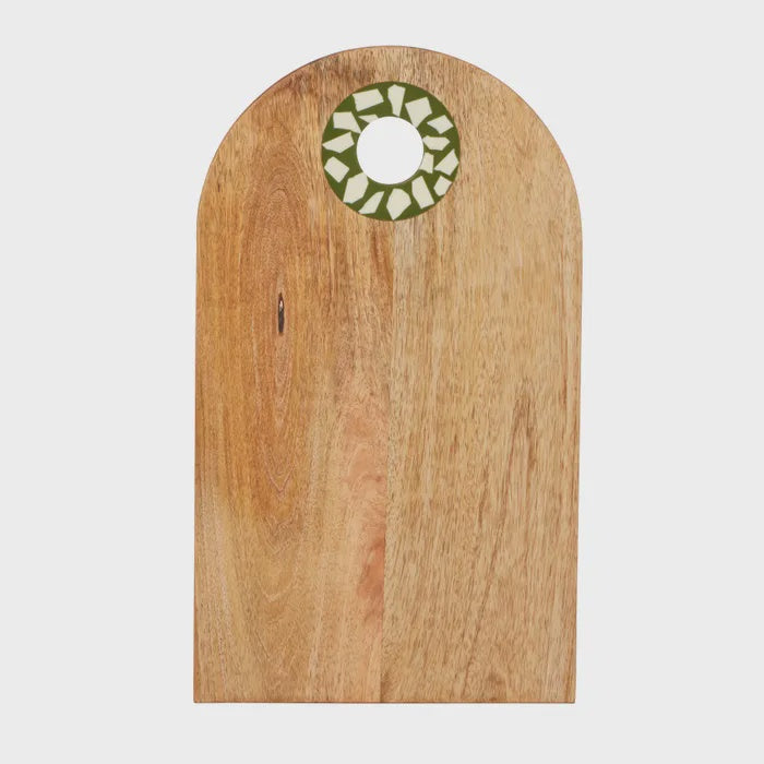 Mila Wood Serving Board Olive/Ivory