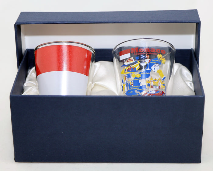 Monaco Souvenir Boxed Shot Glass Set (Set of 2)