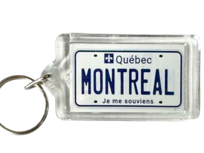 Montreal Quebec Canada License Plate Acrylic Rectangular Souvenir Keychain 2.5" X 1.5"
