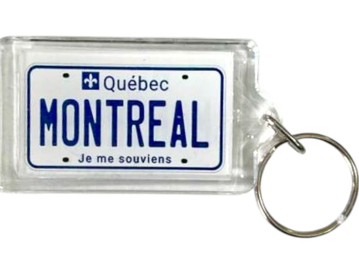 Montreal Quebec Canada License Plate Acrylic Rectangular Souvenir Keychain 2.5" X 1.5"