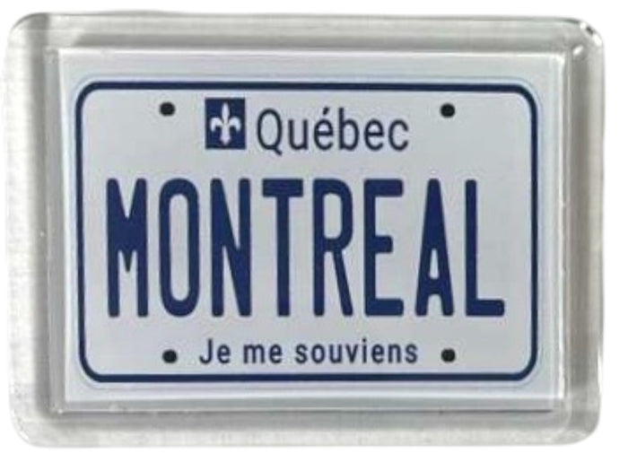 Montreal Quebec Canada License Plate Acrylic Small Fridge Collector's Souvenir Magnet 2.35" X 1.75"