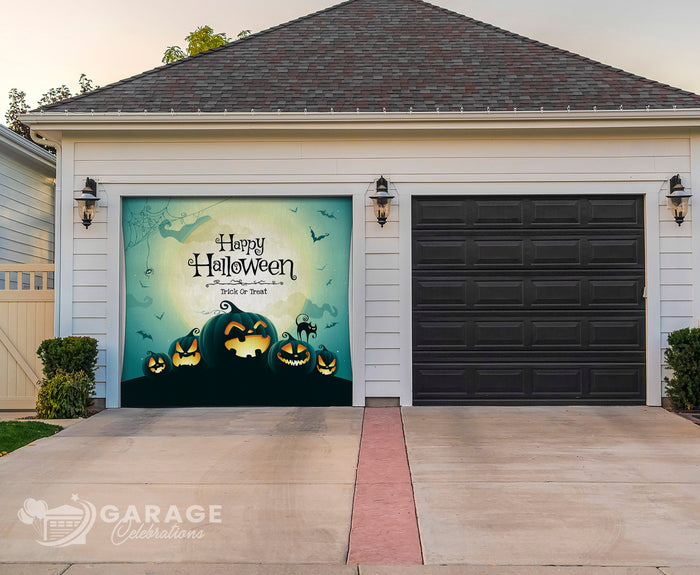 Moonlight Pumpkins | 1-Car Garage Door Cover