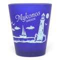 Mykonos Greece Nautical Cobalt Blue Frosted Shot Glass