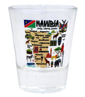 Namibia Map and Attractions Collage Shot Glass