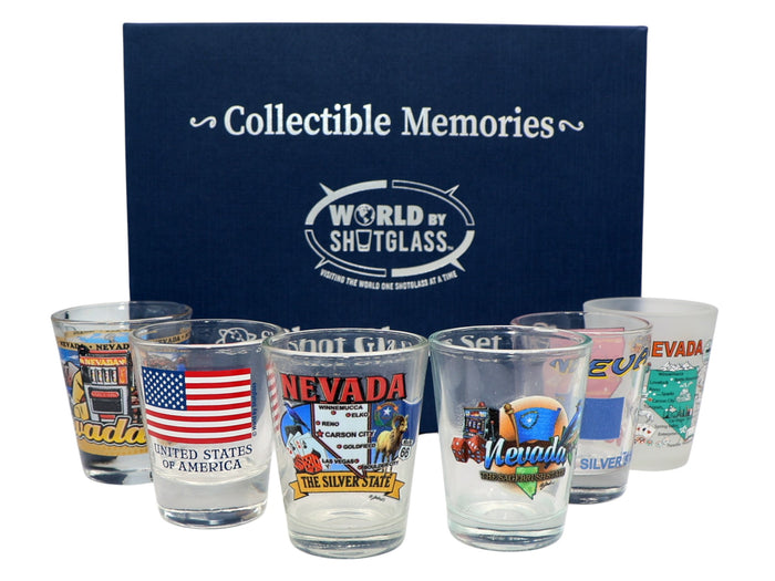 Nevada United States USA Souvenir Boxed Shot Glass Set (Set of 6)