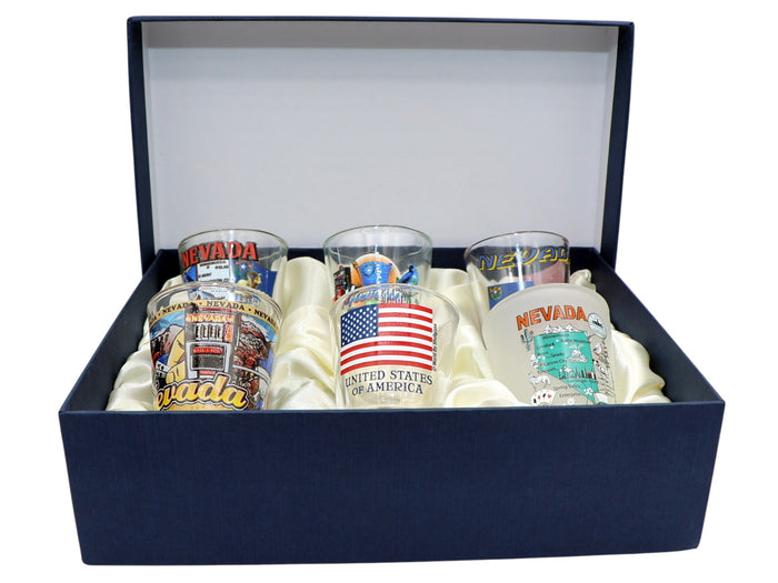 Nevada United States USA Souvenir Boxed Shot Glass Set (Set of 6)
