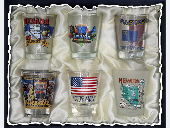 Nevada United States USA Souvenir Boxed Shot Glass Set (Set of 6)