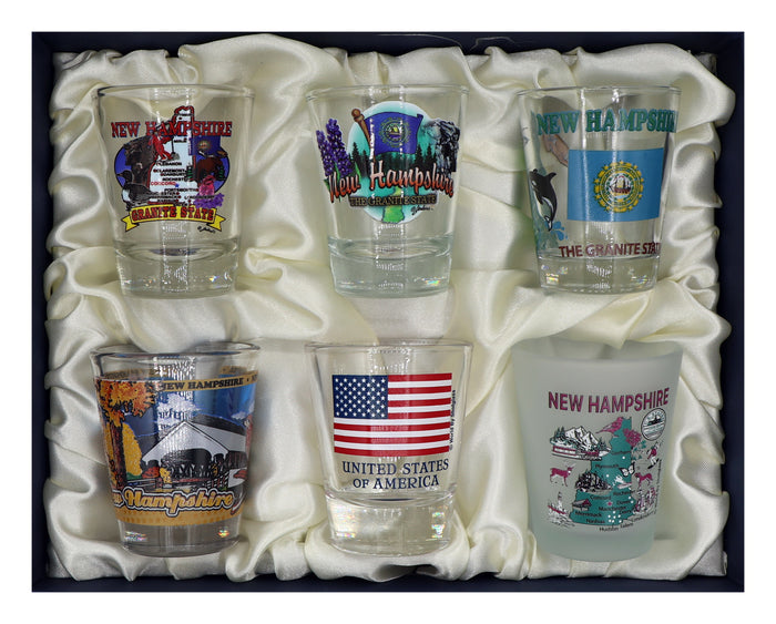 New Hampshire United States USA Souvenir Boxed Shot Glass Set (Set of 6)