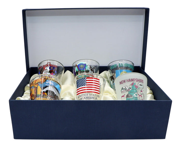 New Hampshire United States USA Souvenir Boxed Shot Glass Set (Set of 6)