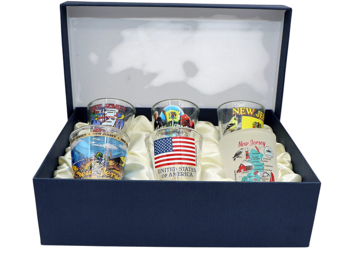 New Jersey United States USA Souvenir Boxed Shot Glass Set (Set of 6)