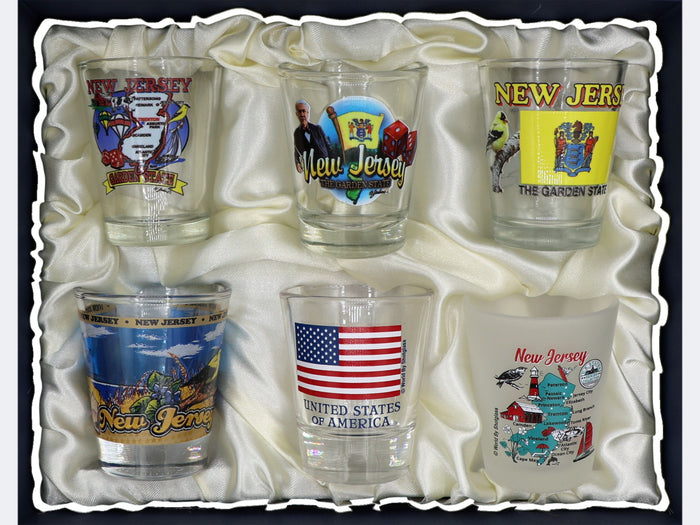 New Jersey United States USA Souvenir Boxed Shot Glass Set (Set of 6)
