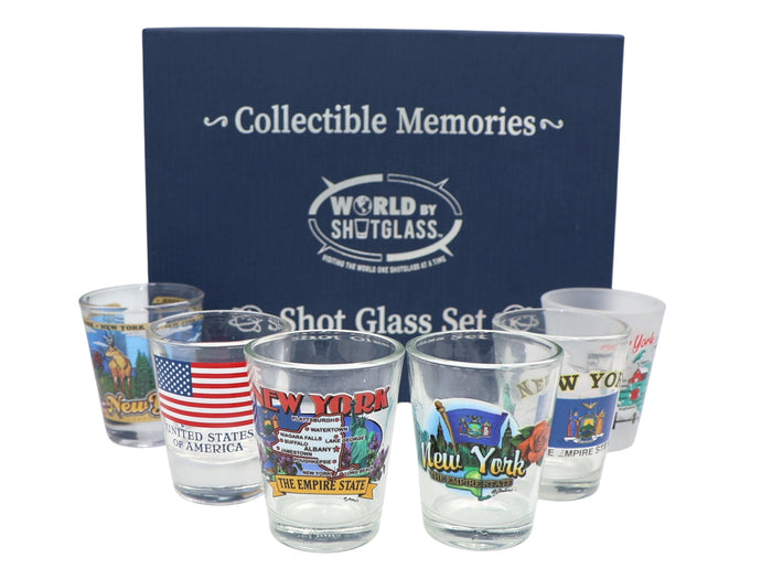 New York United States USA Souvenir Boxed Shot Glass Set (Set of 6)